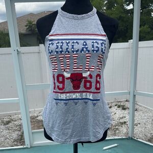 NBA Blue and Gray Raglan Tank Top High Low Graphic